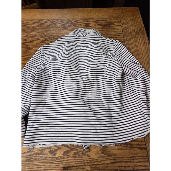 FRANK & EILEEN Mini Belfast Crop Peacoat Navy French Stripe sz Small - Picture 6 of 6